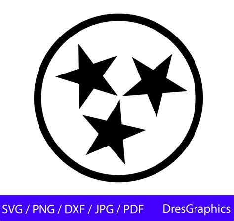 Tennessee Tri-star SVG, Tennessee Star SVG, Tennessee Tristar SVG, Transparent Vector Graphic ...