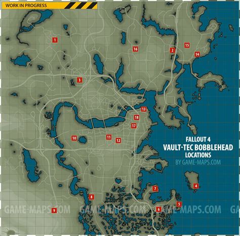 Fallout 4 - Vault-Tec Bobblehead Locations Map | Fallout 4 vaults, Fallout 4 map, Fallout 4 ...