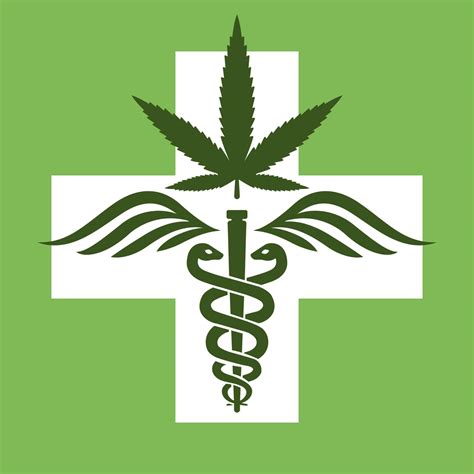 medical marijuana symbol. rod with snakes and wings. therapeutic agent ...