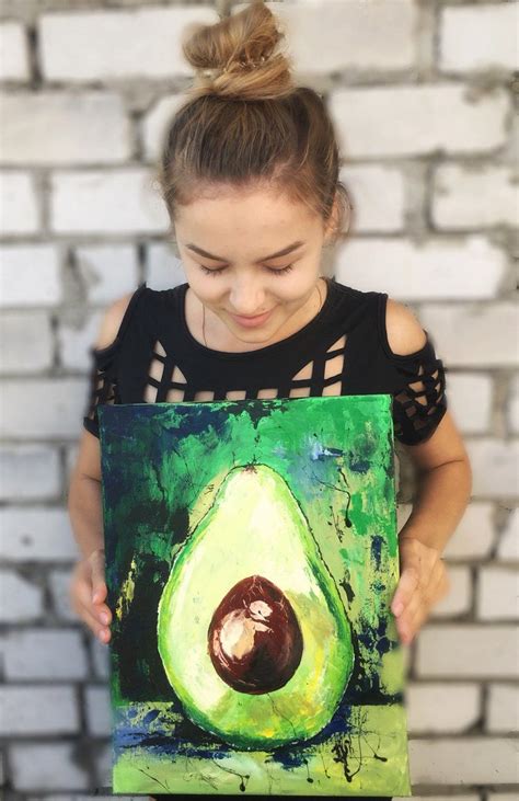 Avocado paintings on canvas Wall Art Fruit Abstract Original | Etsy | Avocado painting, Canvas ...