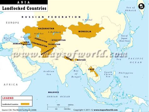 The Map shows the Landlocked Countries of Asia | Landlocked country, Countries of asia, Map