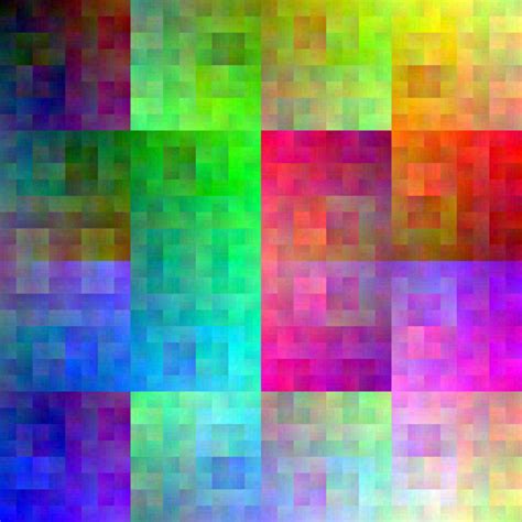 A Hilbert-curve traversal of the RGB colour cube, projected onto a Hilbert curve traversal of ...