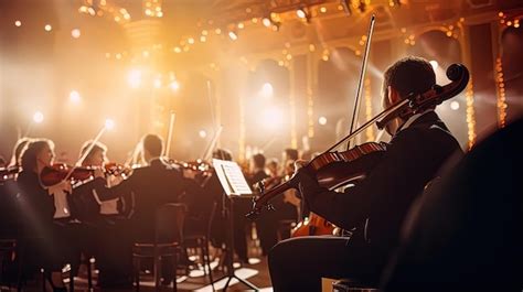 A concert with a orchestra orchestra on the stage | Premium AI ...