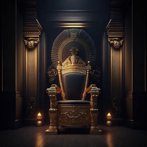 Premium Photo | Black room interior in ancient egyptian style gold decor fantasy interior throne ...