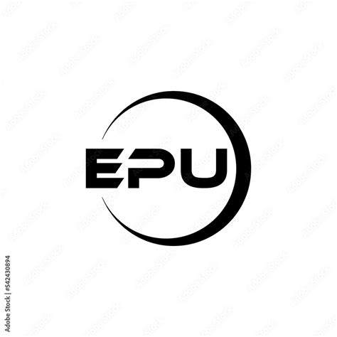 EPU letter logo design with white background in illustrator, cube logo ...