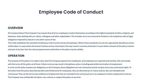 10 Employee Code of Conduct Templates in Word & ClickUp