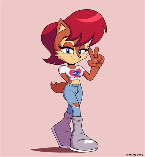 Sally wearing jeans and a Sonic T-shirt | Sally Acorn / Princess Sally | Know Your Meme