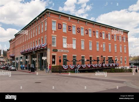 Historic Desoto House hotel in historic downtown Galena, Illinois Stock Photo - Alamy