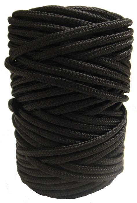 Timko Ltd - 6mm Black Braided Nylon Pull Cord x 70m, Braided Nylon Twine