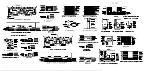 BANK INTERIOR DETAIL DRAWING IN DWG AUTOCAD FILE.