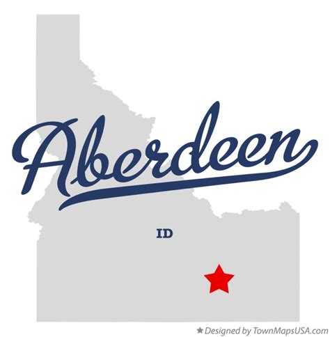 Map of Aberdeen, ID, Idaho