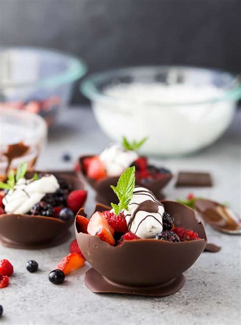 DIY Chocolate Bowls with Berries & Coconut Whipped Cream