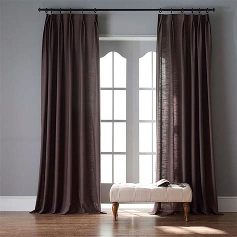 Modern Grey Color Linen Solid Sheer Curtain Window Curtains For Living Room | Brown curtains ...