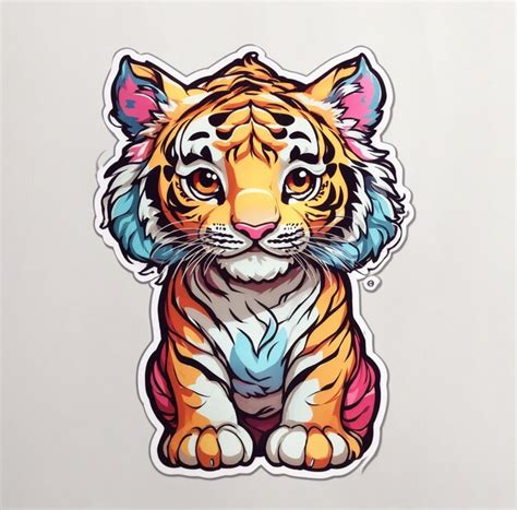 Premium AI Image | cute tiger sticker