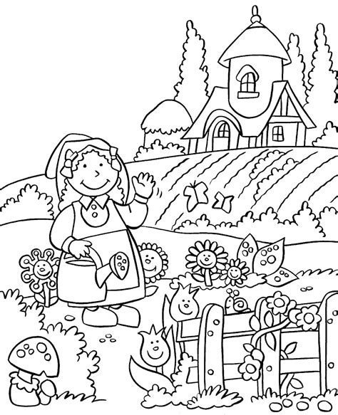 Flower garden coloring pages to download and print for free