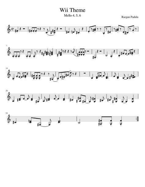 Wii Theme sheet music for French Horn download free in PDF or MIDI