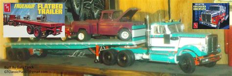 AMT 1/25th scale "White Road Boss". | Plastic model kits, Tractor trailer truck, Old tractor