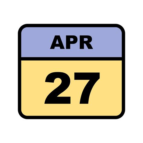 April 27th Date on a Single Day Calendar 501520 Vector Art at Vecteezy