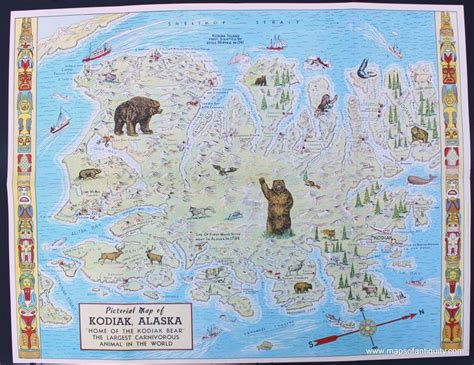 Pictorial map of Kodiak Island, Alaska | Pictorial maps, Kodiak island, Island map