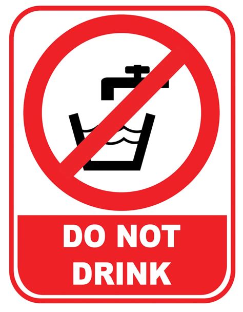 Danger Warning Do Not Drink Water Not for Drinking Notice Sign Self Adhesive Gloss Sticker Sign ...