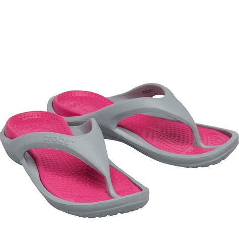 Buy Crocs Womens Athens Flip Flops Light Grey/Candy Pink