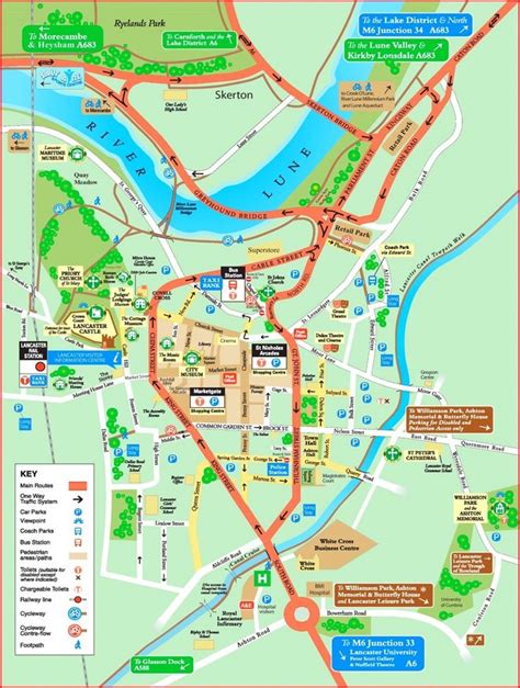 Lancaster tourist map | Tourist map, Tourist, City maps