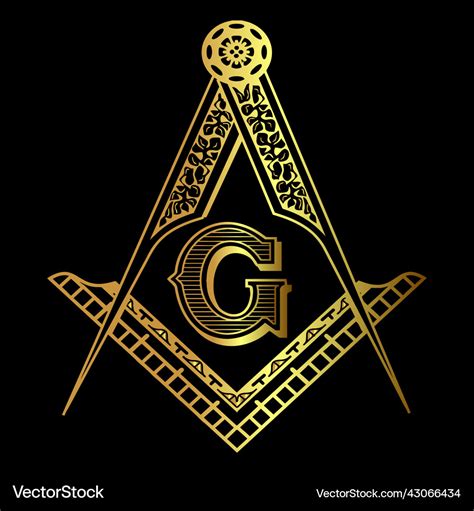 Golden masonic logo clip art converted-01 Vector Image