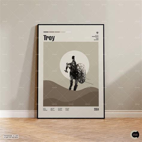 Troy, Brad Pitt, Retro Movie Poster, Midcentury Modern, Retro Tv Show ...