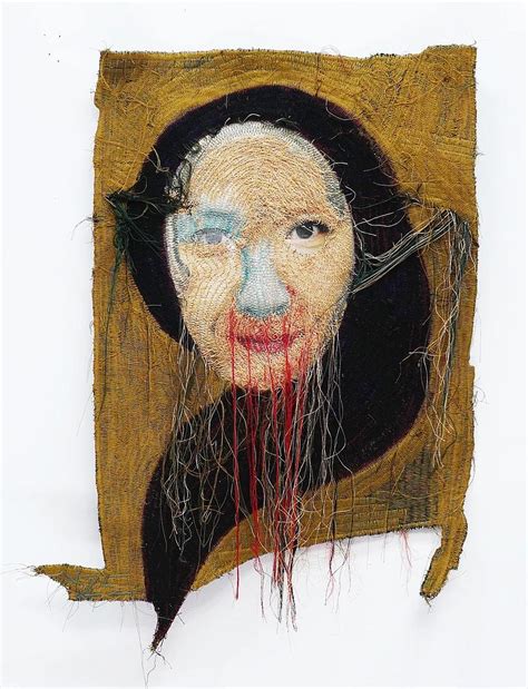 Yoon Ji Seon’s Embroidered Mixed-Media Self Portraits | Embroidered ...