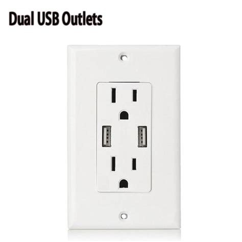 5.3A Dual USB Port Wall Socket US Wall Outlet Receptacle Intelligent Electrical 2 Socket 220V ...