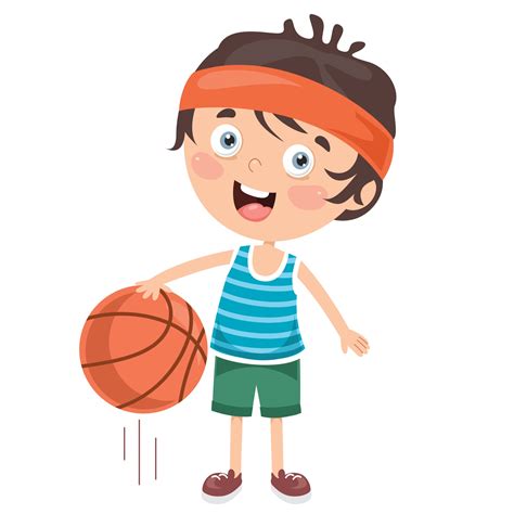 Little Kid Playing Basketball 2725122 Vector Art at Vecteezy