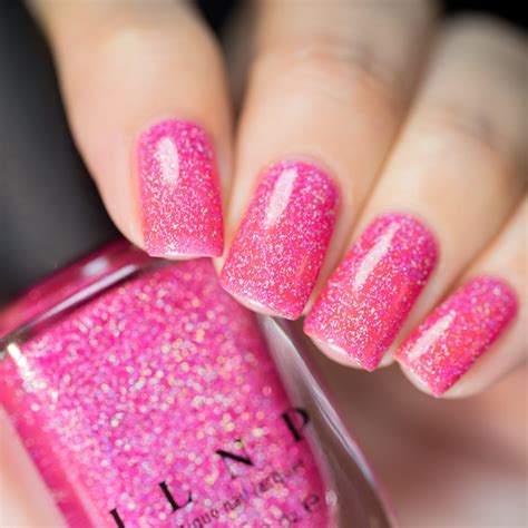 Misbehaving - Vivid Neon Pink Holographic Sheer Jelly Nail Polish by ILNP