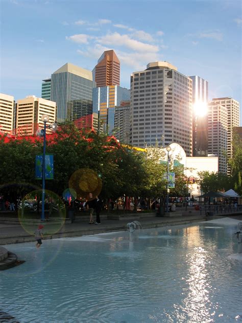 Downtown Calgary seen from Eau Claire in Alberta, Canada image - Free ...