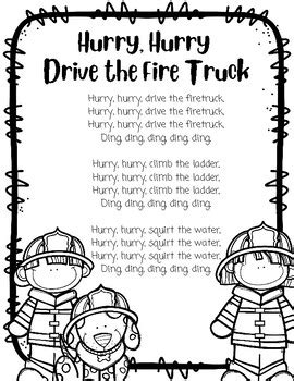 Community Helpers Firefighter Song- Hurry Hurry Drive the Fire Truck