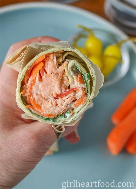 Salmon Wrap With Creamy Honey Mustard Sauce | Girl Heart Food®