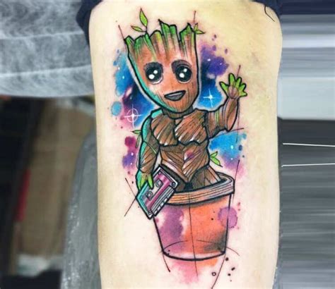 Baby Groot tattoo by Brandon Bec | Photo 24236