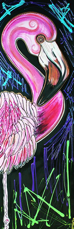 Flashy Flamingo - Acrylics on Canvas, in Animal Artworks