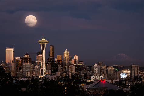 Panoramic photography of Space Needle during night time, seattle HD ...