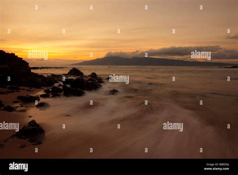 Sunset Kapalua Beach Maui Hawaii Stock Photo - Alamy