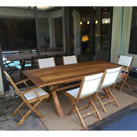 Chic Teak Teak Wood Cross Indoor / Outdoor Dining Table - Walmart.com ...