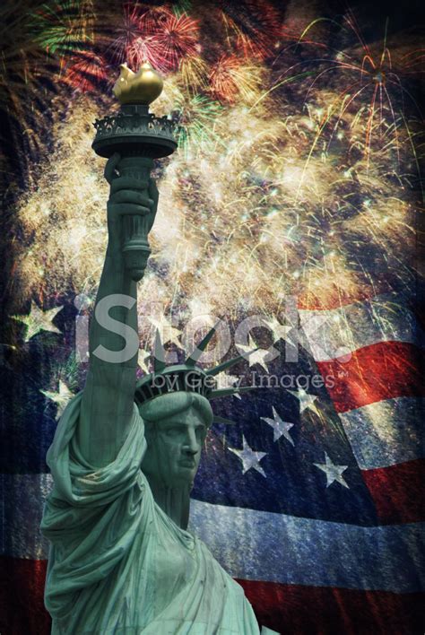 Statue Of Liberty & Fireworks Stock Photo | Royalty-Free | FreeImages