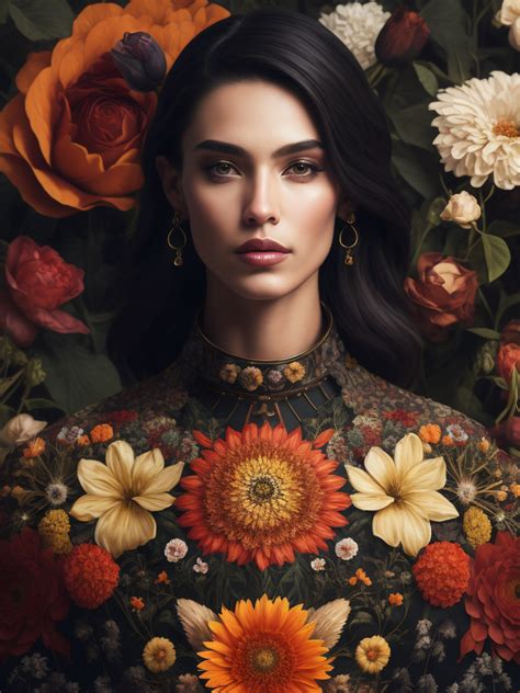Premium Free ai Images | collage of woman with head of vibrant blooming flowers her face turned ...