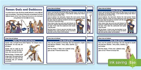 List of Roman Gods and Goddesses Fact Cards (teacher made)