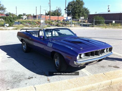 1971 Plymouth Barracuda Convertible, ' Cuda Clone, 440+6, Pistol Grip, Plum Crazy