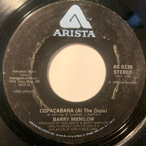 Barry Manilow - Copacabana (At The Copa) (1978, Vinyl) | Discogs