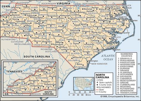 North Carolina Map With Counties And Cities - Sada Wilona