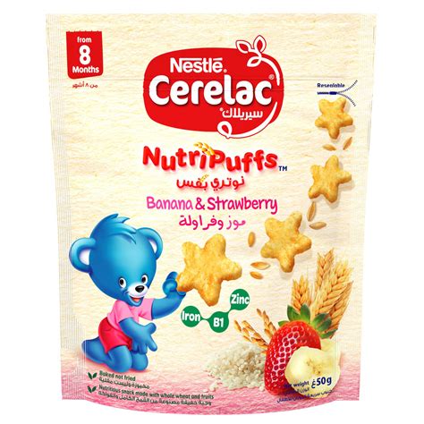 Buy Nestle Cerelac Baby Food Nutri Puffs Banana & Strawberry From 8 ...