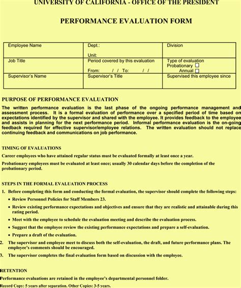 15 Free Performance Evaluation Forms (Word | PDF)