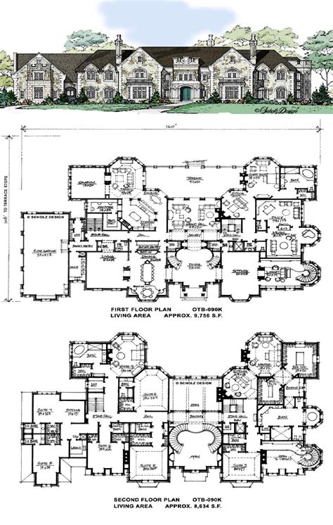 Love the flowing symmetry, defined rooms including study, two-story library, music room, state ...