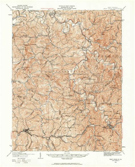 West Union, WV (1924, 62500-Scale) Map by United States Geological Survey | Avenza Maps